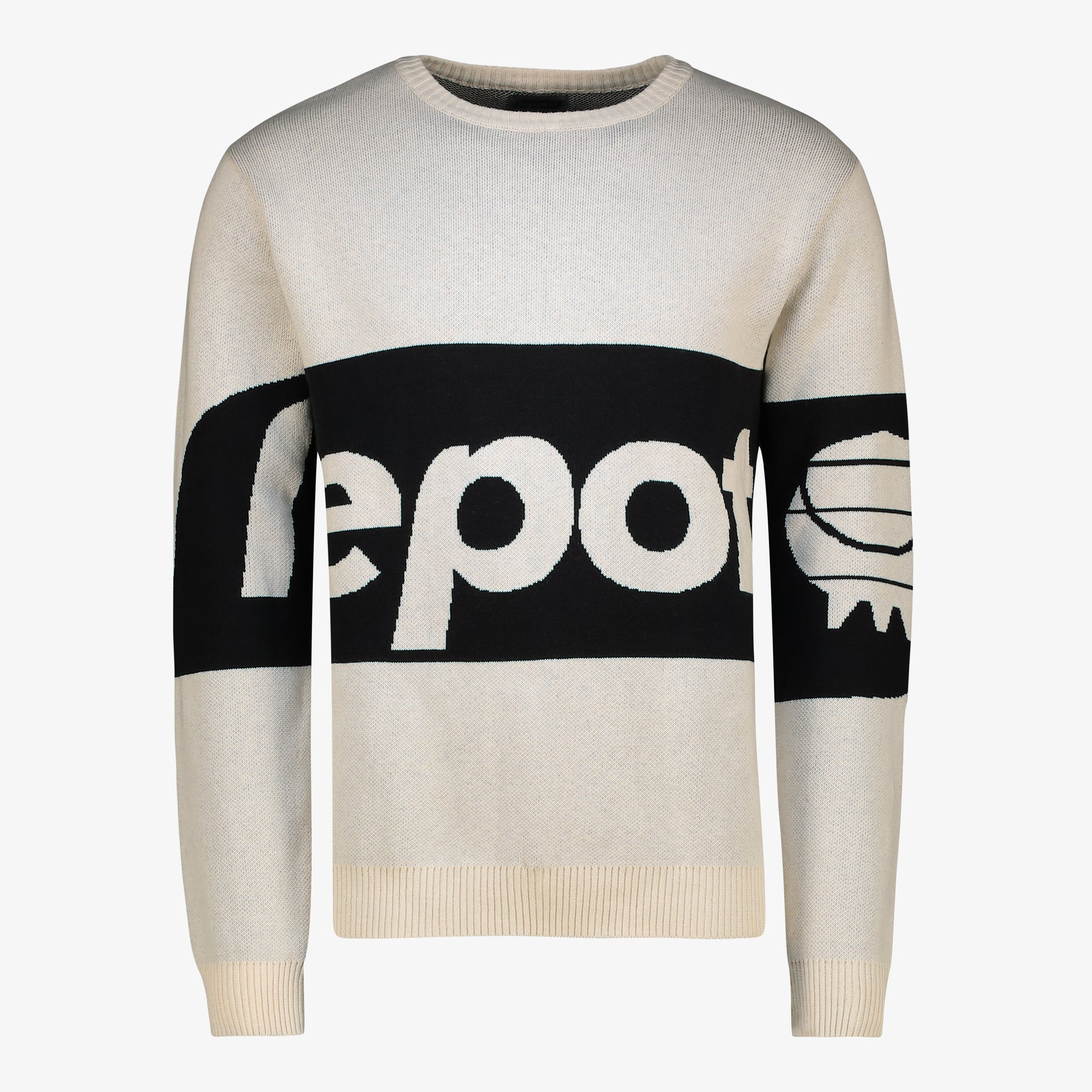 A/W 25 Lepot Bold Logo Jacquard Crewneck – Acru