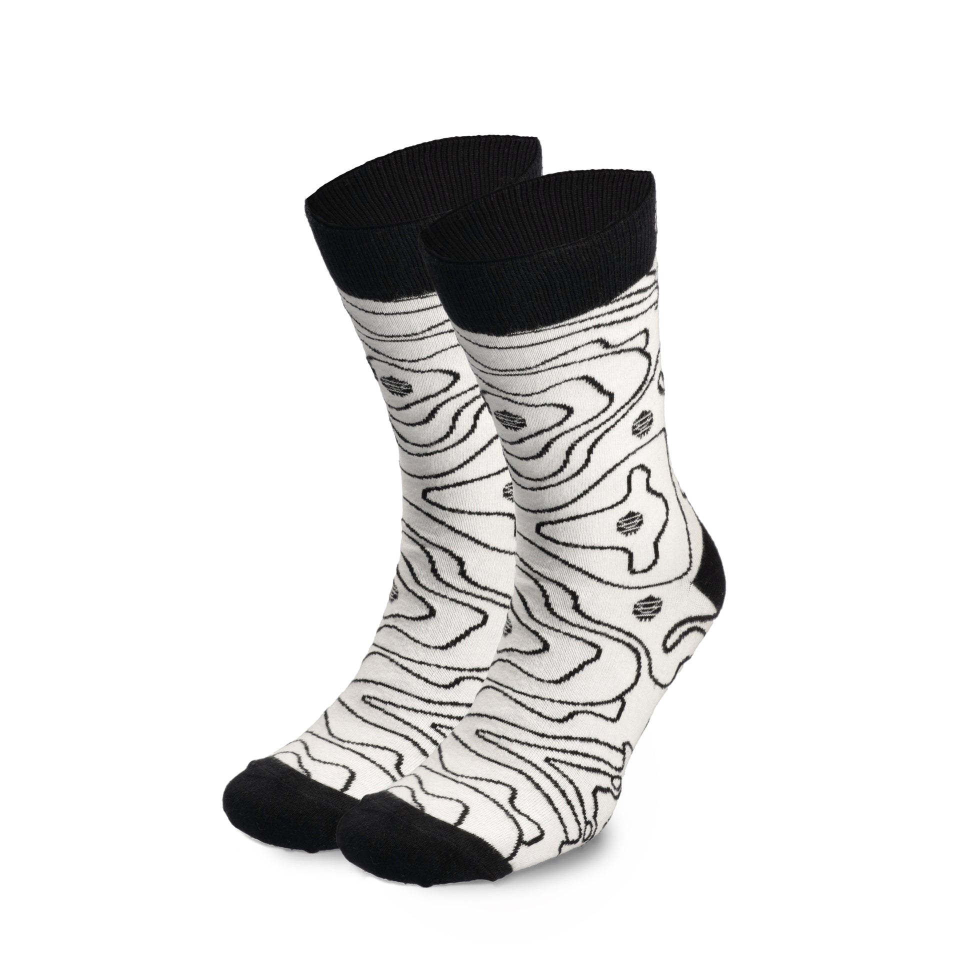 African Topography Socks (Off-White)