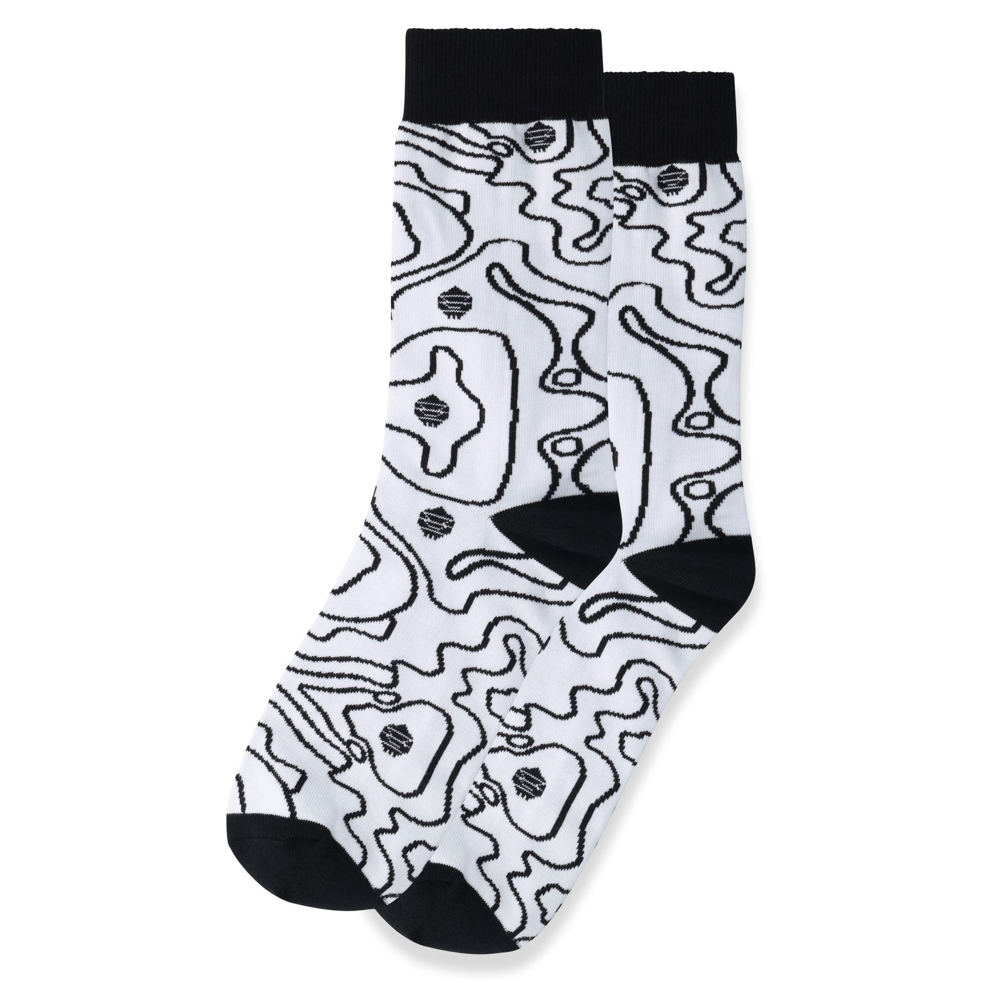 African Topography Socks (Off-White)