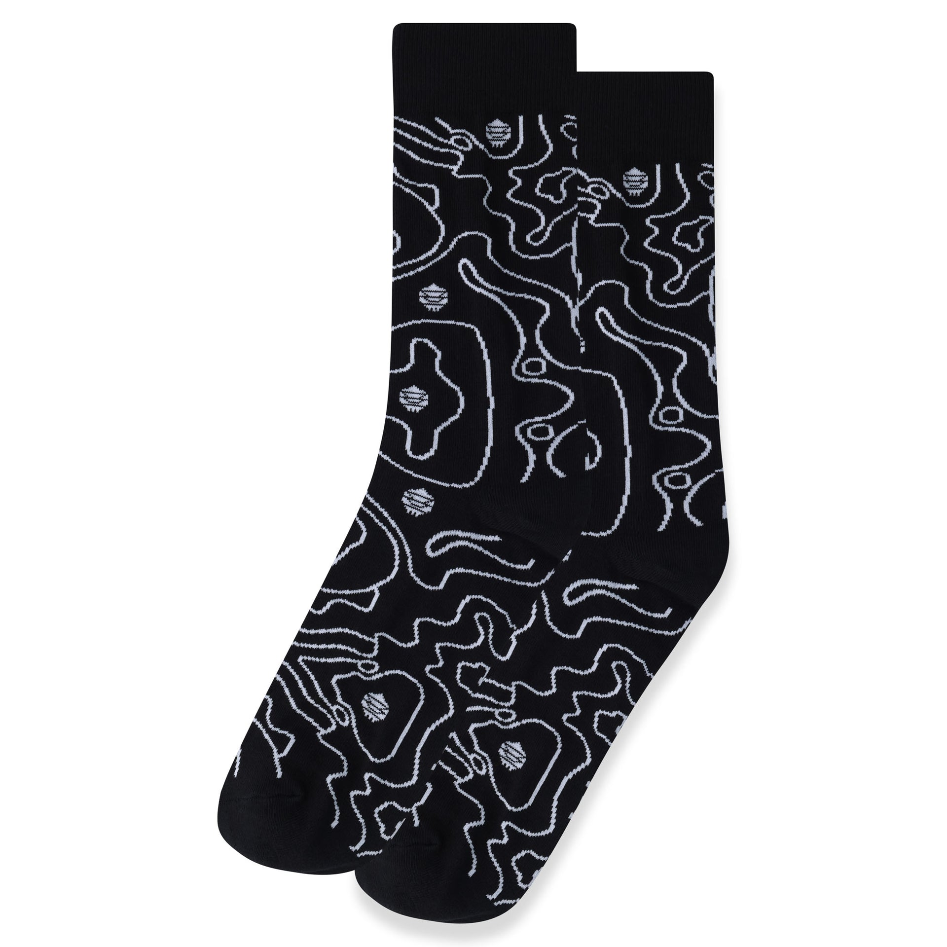 African Topography Socks (Black)