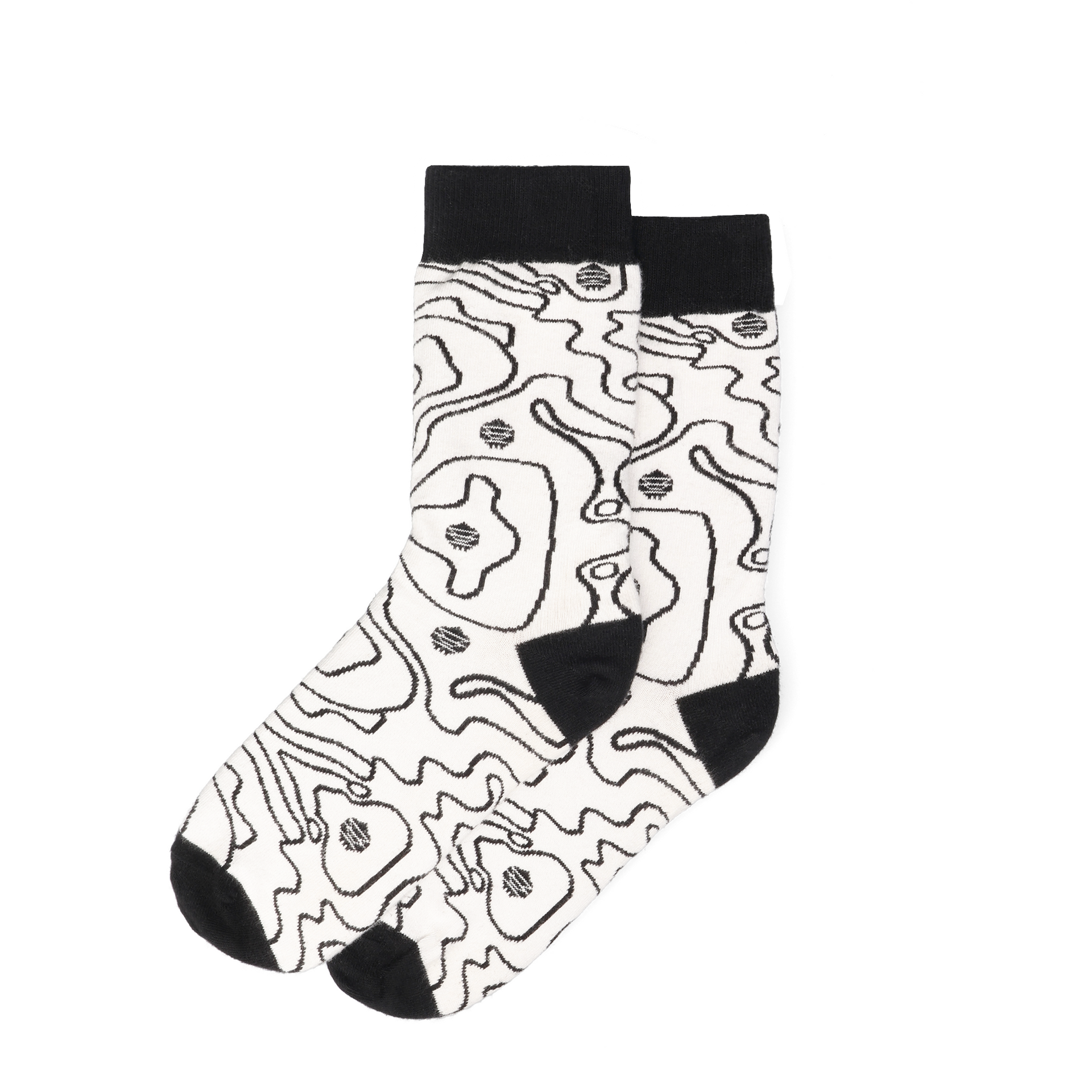 African Topography Socks (Off-White)